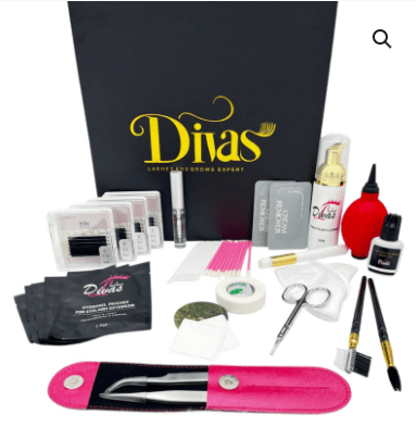 foto material extensiones de pestañas